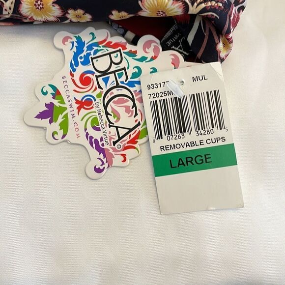 BECCA SWIM BIKINI HALTER TOP.  NEW WITH TAGS - Picture 2 of 7